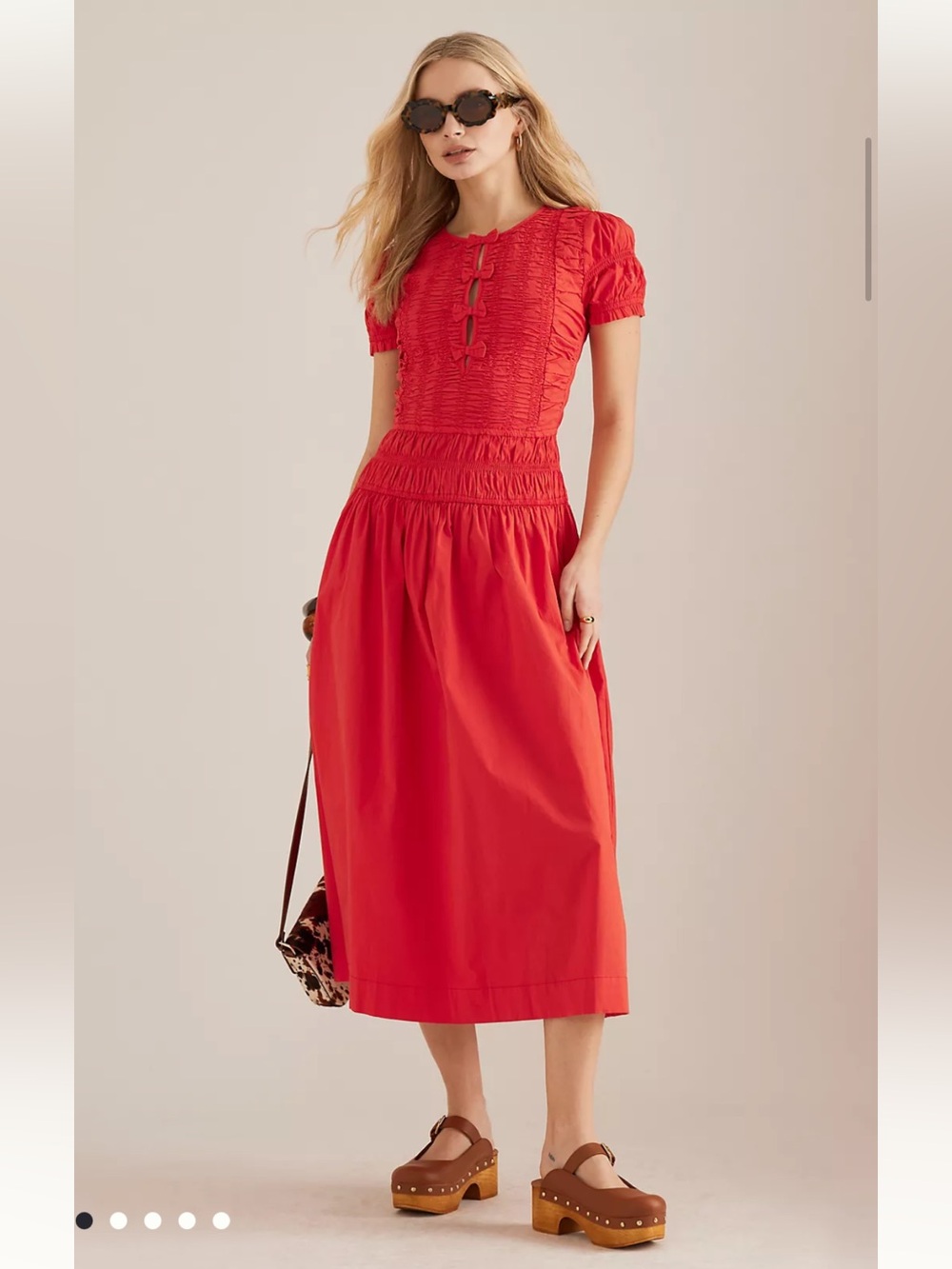 Anthropologie Damson Madder Saffy Midi Dress In Red